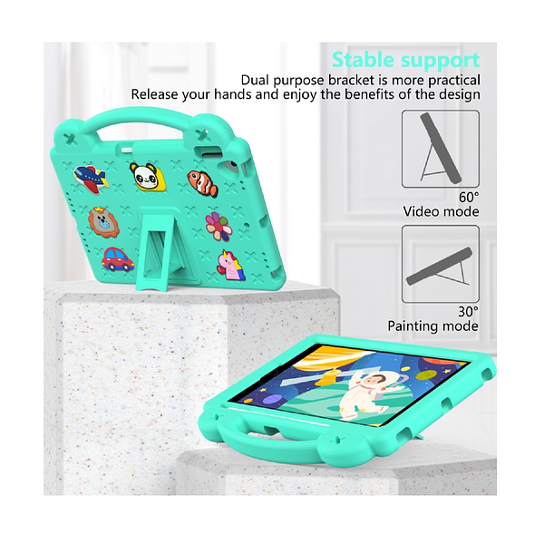 Apple iPad 7 / 8 / 9 10.2" / iPad Pro 10.5" / iPad Air 3 10.5" - Kids Heavy Duty Shockproof Case with Removable Dolls and Kickstand