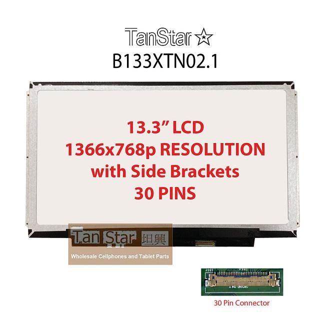 13.3" Laptop LCD Screen 1366x768p 30 Pin with Side Brackets B133XTN02.1