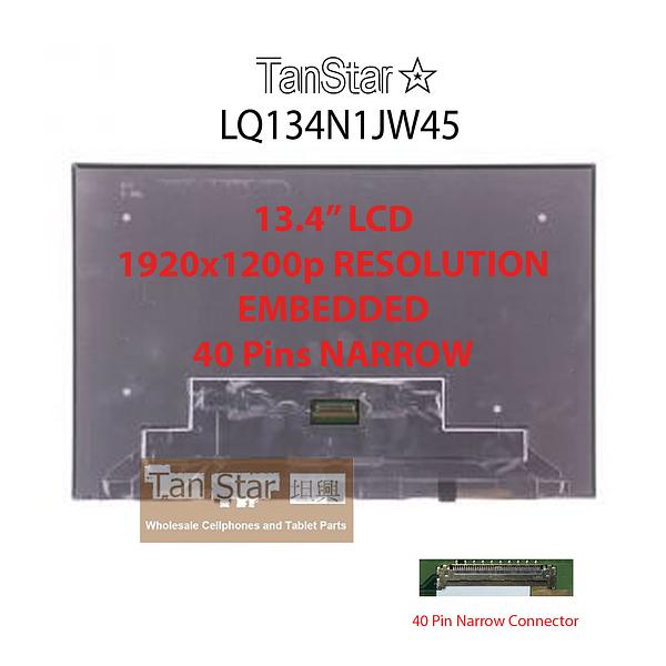13.4" Laptop LCD Screen 1920x1200p 40 Pins Narrow Embedded LQ134N1JW45