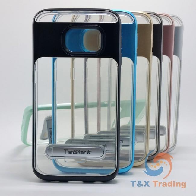 Samsung Galaxy S7 Edge - TanStar Aluminum Bumper Frame Case with Kickstand