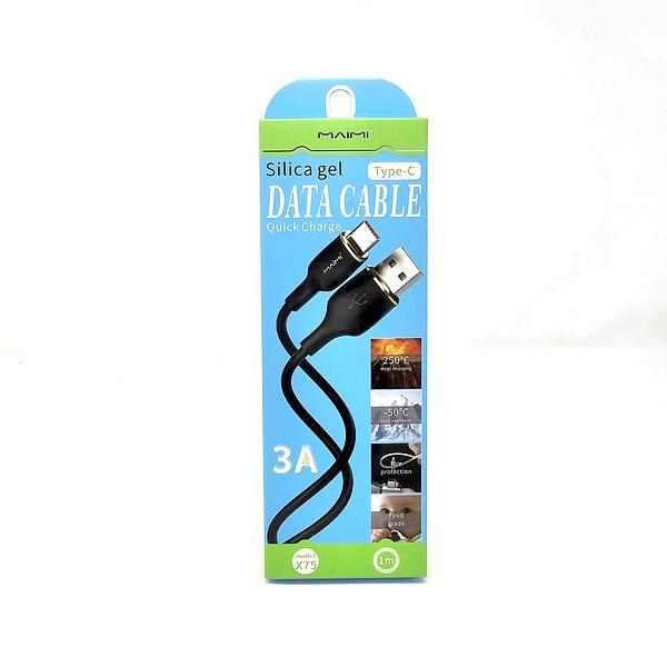Maimi X75 3A Silica Gel Type C Data Charging Cable Charger 1 Meter