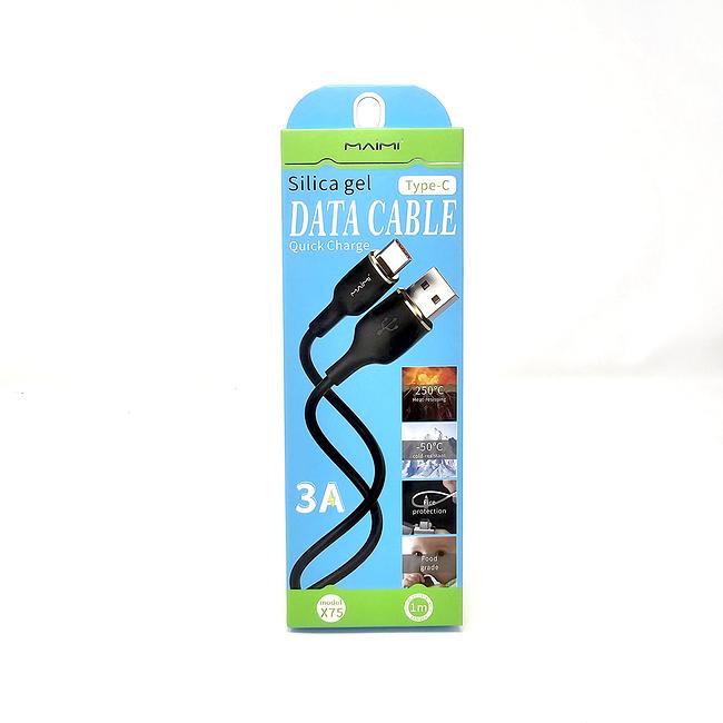 Maimi X75 3A Silica Gel Type C Data Charging Cable Charger 1 Meter
