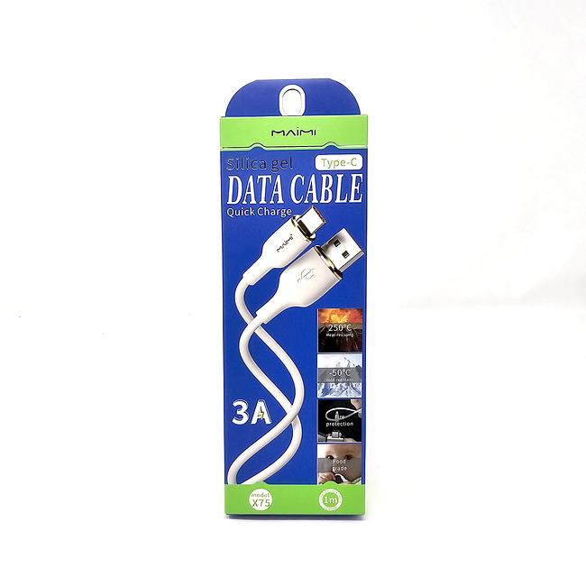 Maimi X75 3A Silica Gel Type C Data Charging Cable Charger 1 Meter