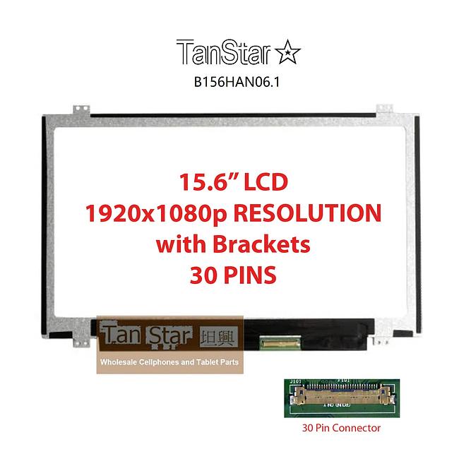15.6" Laptop LCD Screen 1920x1080p 30 Pins with Brackets B156HAN06.1