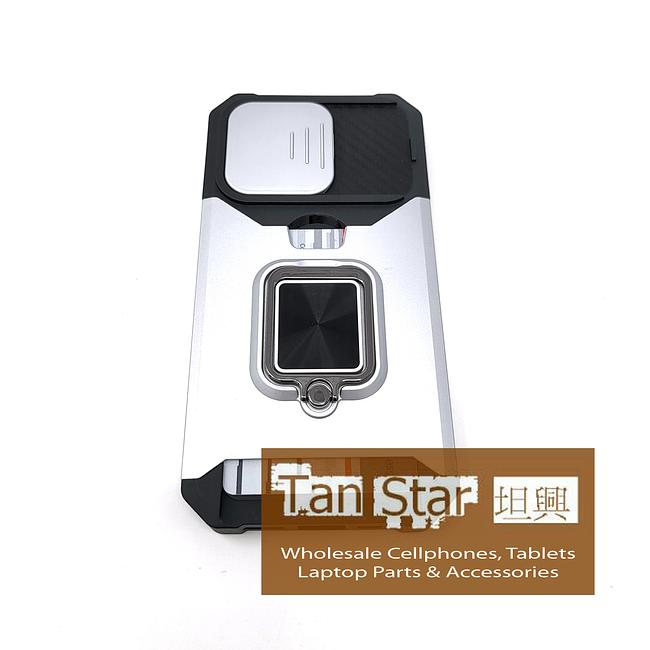 Apple iPhone 15 Pro Max - Secure Card Holder Magnet Enabled Case with Ring Kickstand