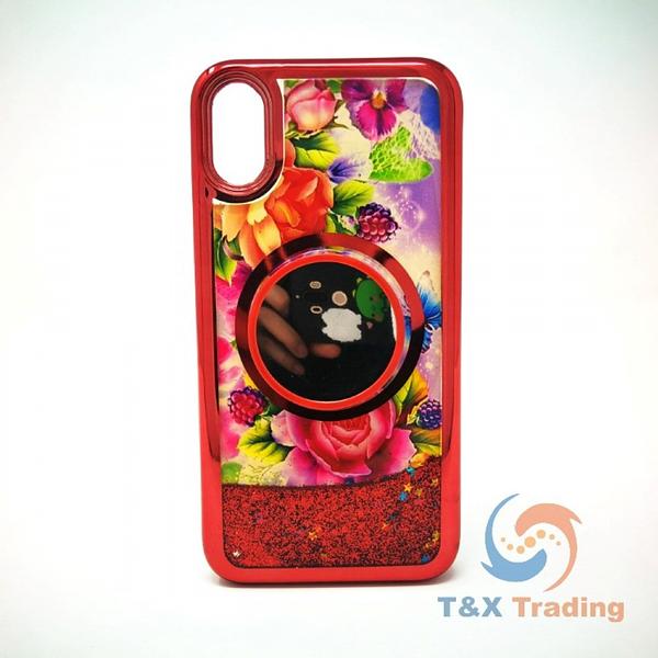 Apple iPhone XS Max -  Water Liquid Case with Pop Socket Mirror