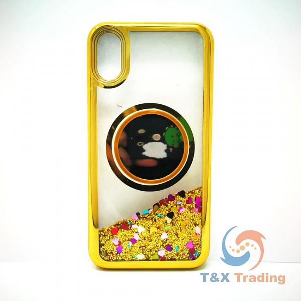 Apple iPhone XS Max -  Water Liquid Case with Pop Socket Mirror