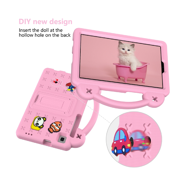 Samsung Galaxy Tab A9 Plus (X210) - Kids Heavy Duty Shockproof Case with Removable Dolls and Kickstand