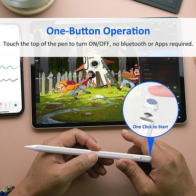 Active Stylus Pen Rechargeable Tactile Stylus for iOS and Android