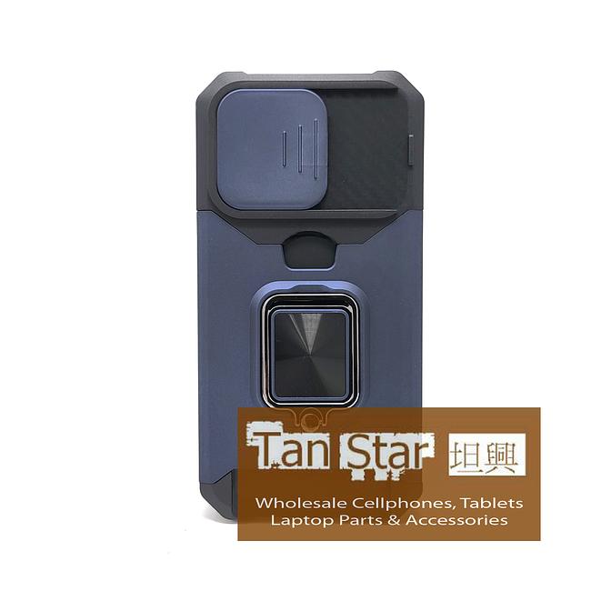 Apple iPhone 15 Pro Max - Secure Card Holder Magnet Enabled Case with Ring Kickstand