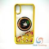 Apple iPhone X / XS -  Water Liquid Case with Pop Socket Mirror