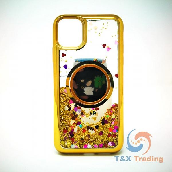 Apple iPhone 11 Pro -  Water Liquid Case with Pop Socket Mirror