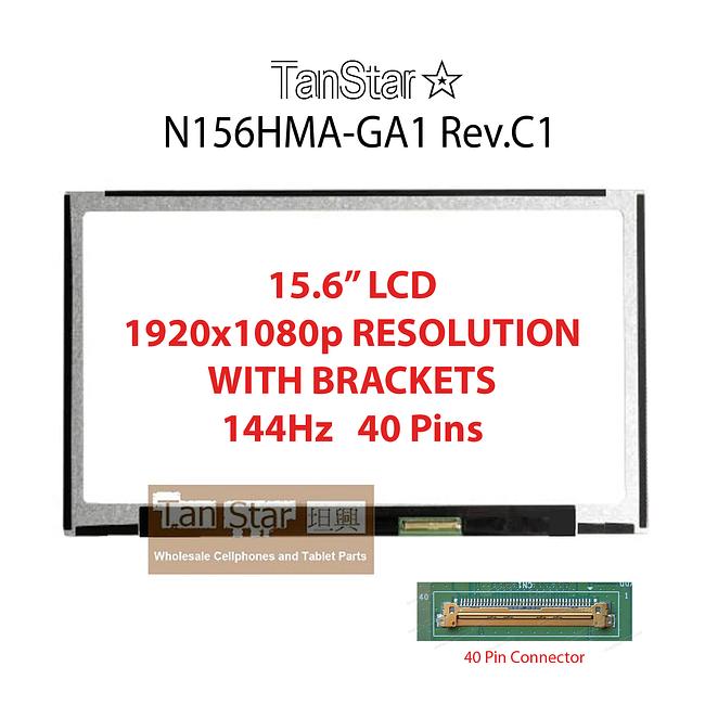15.6" Laptop LCD Screen 1920x1080p With Bracket 144Hz  40 Pins N156HMA-GA1 Rev.C1
