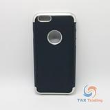 Apple iPhone 6 / 6S - Black Silicone Phone Case with Chrome Edge