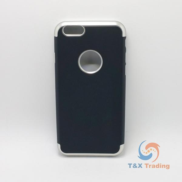 Apple iPhone 6 / 6S - Black Silicone Phone Case with Chrome Edge