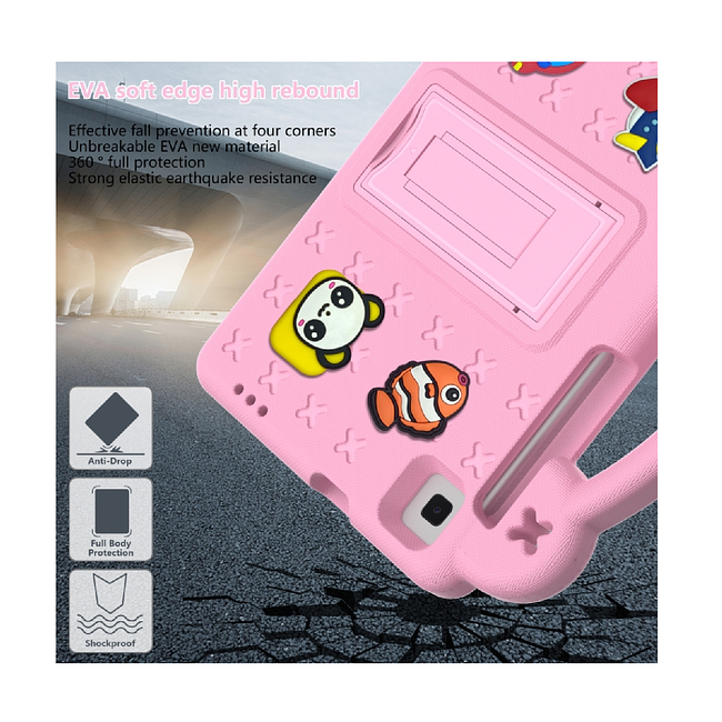Samsung Galaxy Tab A9 Plus (X210) - Kids Heavy Duty Shockproof Case with Removable Dolls and Kickstand