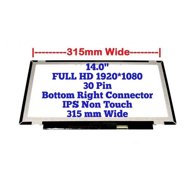 14.0" Laptop LCD Screen 1920x1080p 30 Pins with Brackets NV140FHM-N62