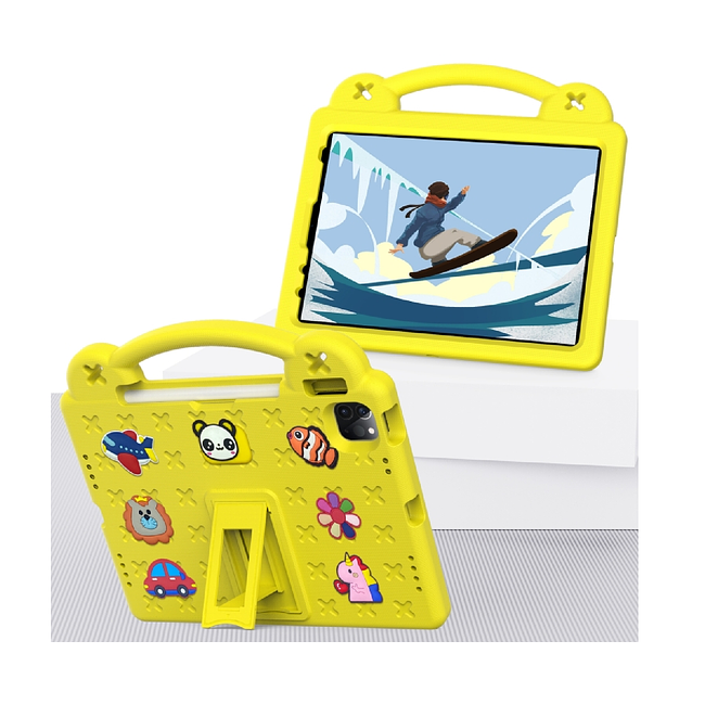 Apple iPad Air 4 / Air 5 / 11" M2 (2024) / Pro 11" (2nd / 3rd / 4th) / 10th 11th Gen - Kids Heavy Duty Shockproof Case with Removable Dolls and Kickstand