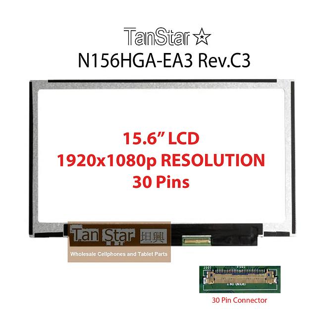 15.6" Laptop LCD Screen 1920x1080p 30 Pins N156HGA-EA3 Rev.C3