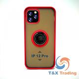 Apple iPhone 12 Mini - Frosted Bumper Magnet Enabled Case with Ring Kickstand