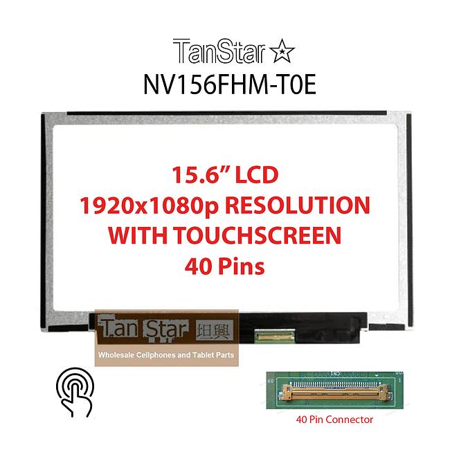 15.6" Laptop LCD Screen + Touch Screen 1920x1080p 40 pins NV156FHM-T0E