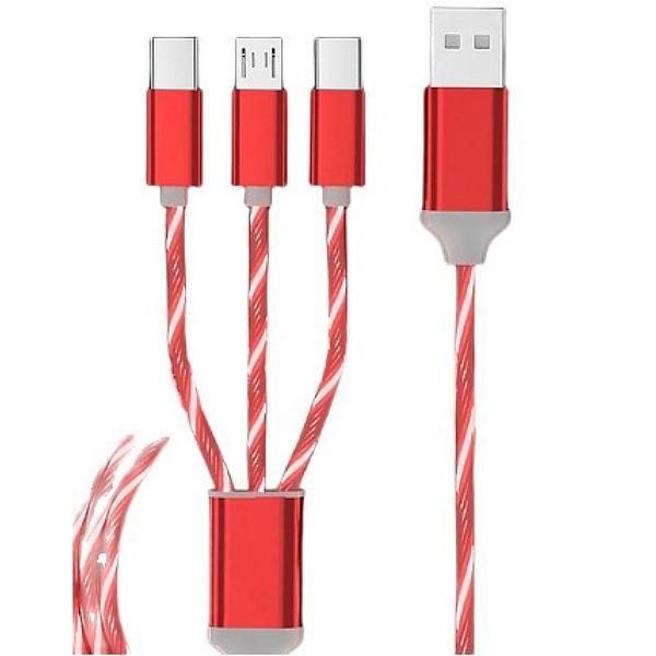 3 in 1 light LED lights glowing mobile charger USB