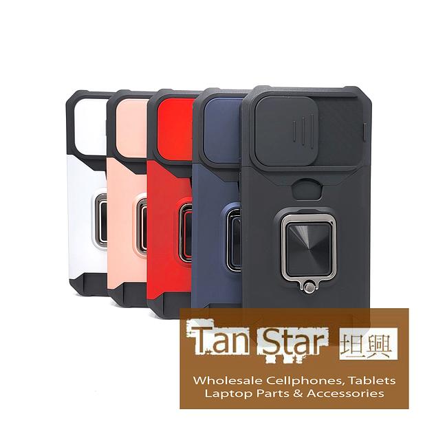 Apple iPhone 12 / 12 Pro - Secure Card Holder Magnet Enabled Case with Ring Kickstand