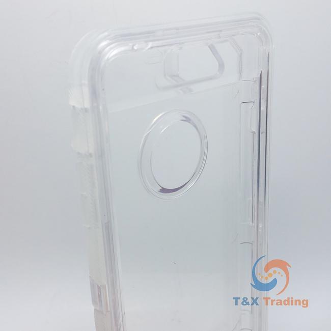 Apple iPhone 6 Plus / 6S Plus / 7 Plus / 8 Plus  - Transparent Fashion Defender Case with Belt Clip