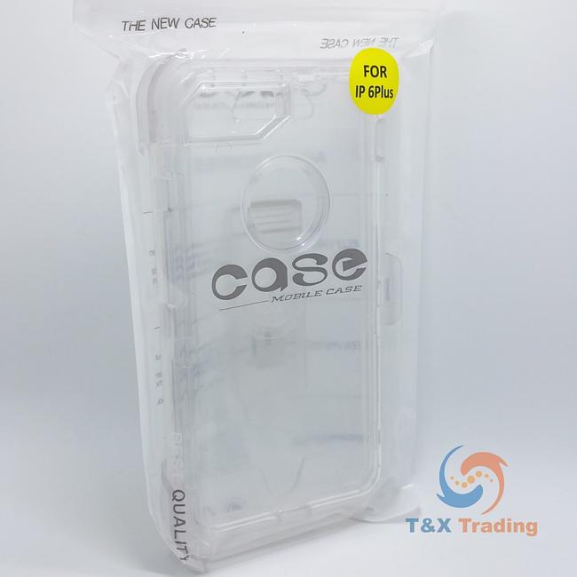 Apple iPhone 6 Plus / 6S Plus / 7 Plus / 8 Plus  - Transparent Fashion Defender Case with Belt Clip