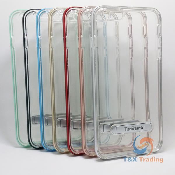 Apple iPhone 6 Plus / 6S Plus - TanStar Aluminum Bumper Frame Case with Kickstand