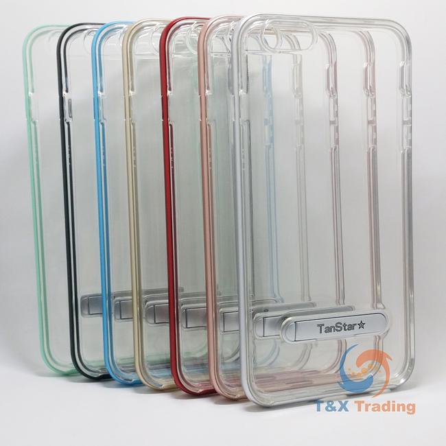 Apple iPhone 6 Plus / 6S Plus - TanStar Aluminum Bumper Frame Case with Kickstand