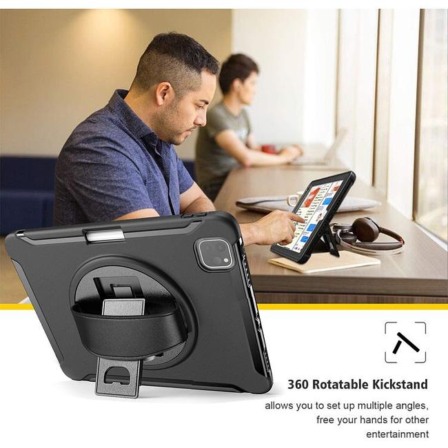 Apple iPad 12.9" 4th Gen / 5th Gen / 6th Gen / iPad Air 13" M2 (2024) - Heavy Duty Shockproof Rotatable Case with Kickstand