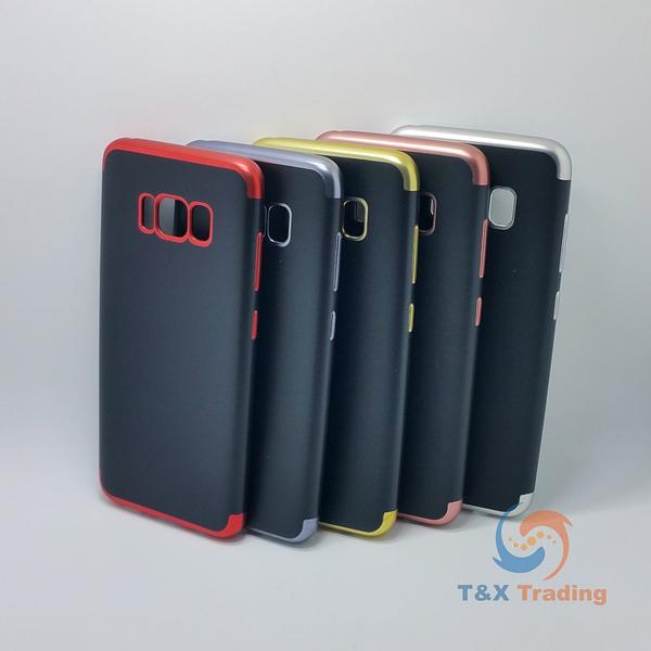 Samsung Galaxy S8 - Black Silicone Phone Case with Chrome Edge
