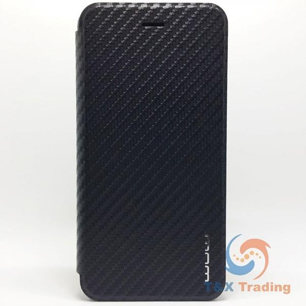Apple iPhone 6 Plus / 6S Plus - WUW Flip Carbon Fiber Wallet Case