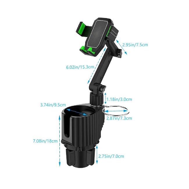 EXTRA LARGE Car Cup Holder Phone Mount with Expandable Cup
