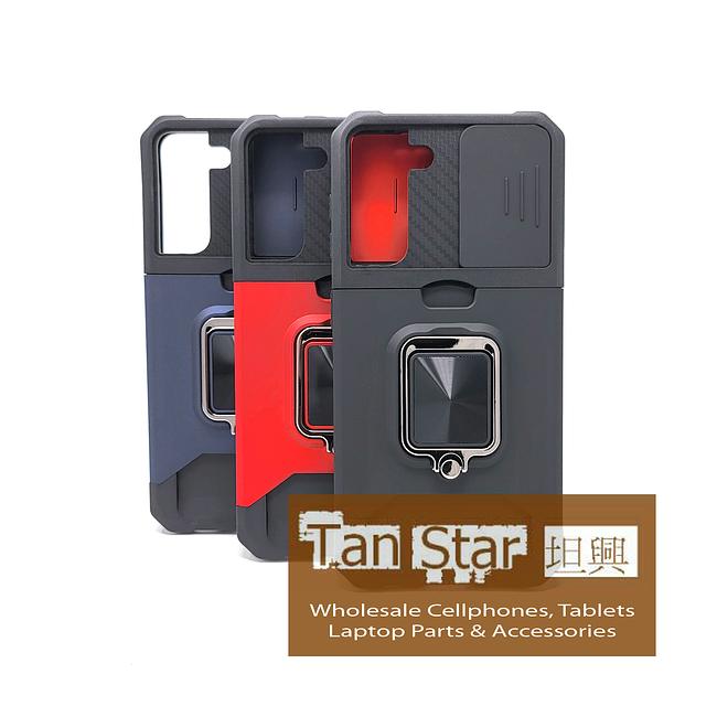 Samsung Galaxy S21 - Secure Card Holder Magnet Enabled Case with Ring Kickstand
