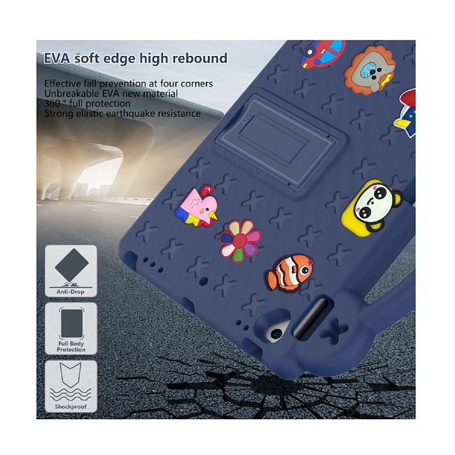 Apple iPad Air / Air 2 / 5 2017 / 6 2018 / Pro 9.7 - Kids Heavy Duty Shockproof Case with Removable Dolls and Kickstand