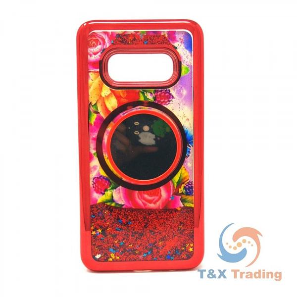 Samsung S10 -  Water Liquid Case with Pop Socket Mirror