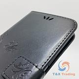 Samsung Galaxy S9 - Butterfly Book Style Wallet Case with Strap