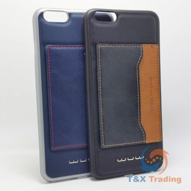 Apple iPhone 6 Plus / 6S Plus - WUW Fashion Leather Credit Card Pocket Holder Case