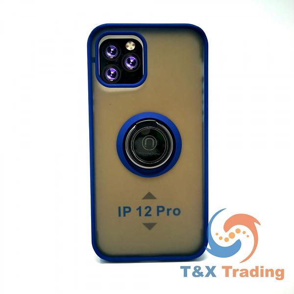 Apple iPhone 12 / 12 Pro - Frosted Bumper Magnet Enabled Case with Ring Kickstand