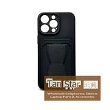 Apple iPhone 15 Pro - Standing Card Secure Wallet Card Holder with Passthrough Kickstand