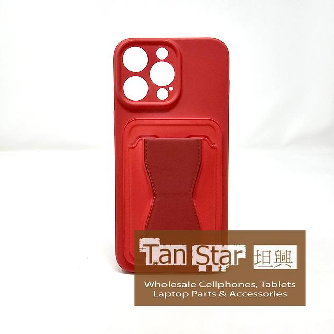 Apple iPhone 15 Pro - Standing Card Secure Wallet Card Holder with Passthrough Kickstand