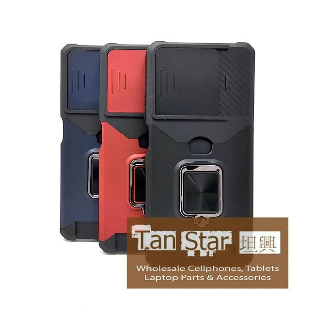 Motorola Moto G Play 2025 - Secure Card Holder Magnet Enabled Case with Ring Kickstand
