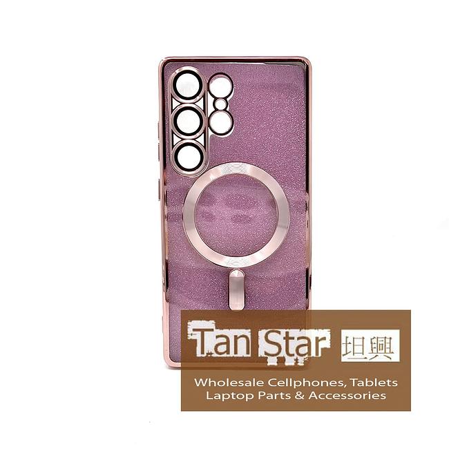 Samsung Galaxy S25 Ultra - SPARKLE Chrome Edge Magnet RING Silicone Case