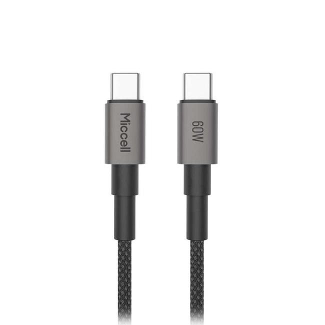 Miccell 60W Type-C to Type-C Woven Data Cable - 1.2 Meter